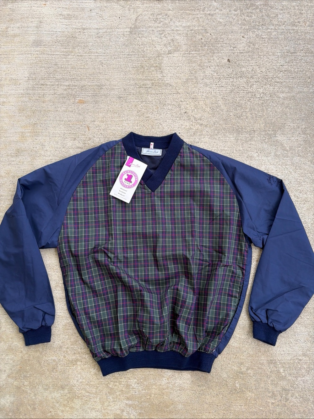 NWT Bruce Clark Men Golf Windbreaker Pullover Waterproof Sz M, Made In Scotland